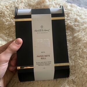 Hearth & Hand With Magnolia‎ Metal Paper Note Roll With Black and Gold Finish